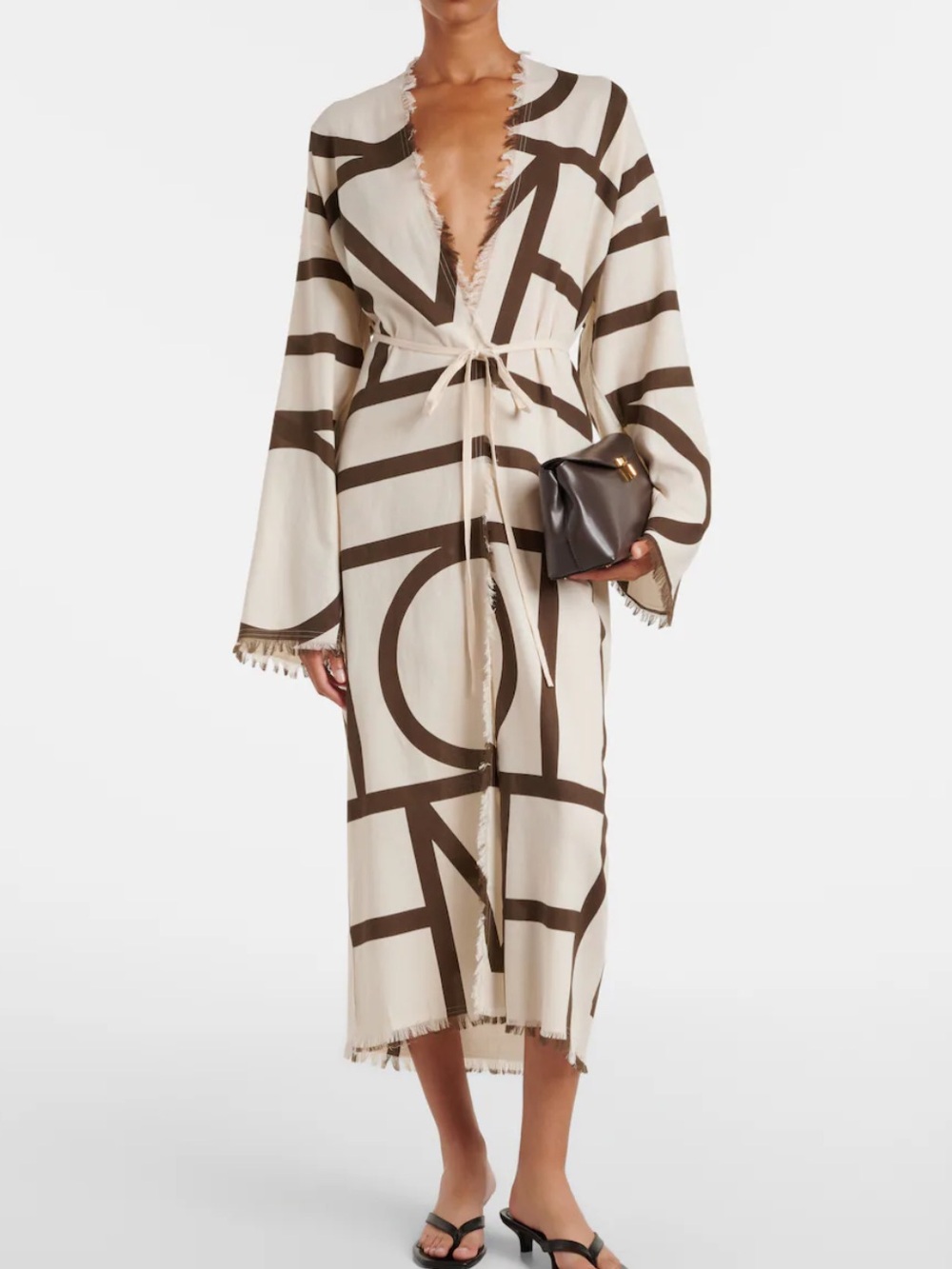 Toteme Monogram Coverup Dress with Belt